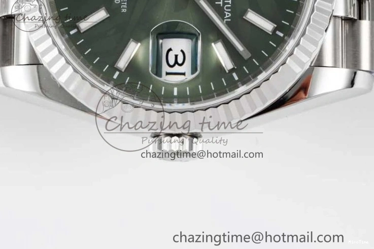 MiroTime 1227 Youthful DateJust 36 SS 116234 VSF 1:1 Best Edition 904L Steel Green Leaf Dial on Jubilee Bracelet VS 2056